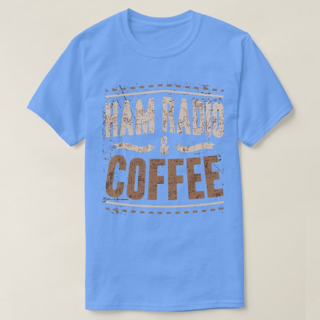 Camiseta Rádio Amador Design de Café Mens para um Rádio Ham (Frente do Design)