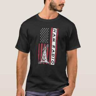 Camiseta Rádio Amateur Radio Ham Flag Americano