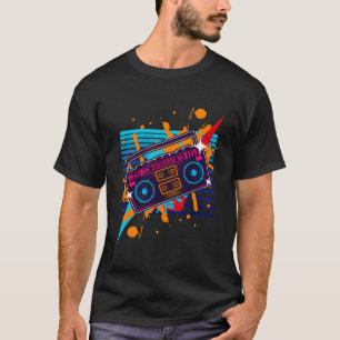Camiseta Rádio Boombox Cassete de Hip Hop da Escola Antiga