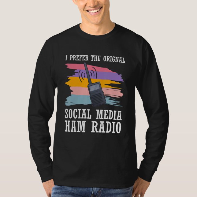 Camiseta Rádio Cb Preferir rádio original de ham de mídia s (Frente)