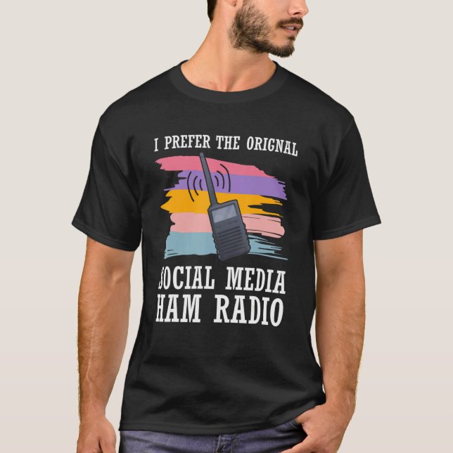 Camiseta Rádio Cb Preferir rádio original de ham de mídia s (Frente)