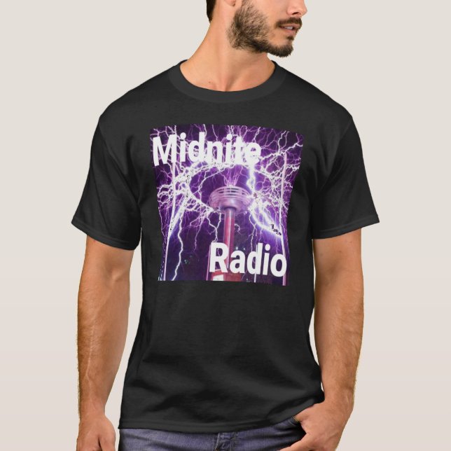 Camiseta Rádio da meia-noite - Fluxo Privado! Rádio de Inte (Frente)