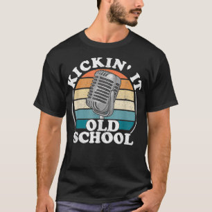 Camiseta Rádio de microfone retrô para a antiga escola do