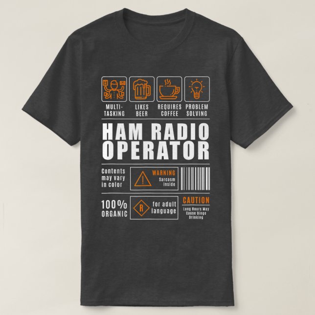 Camiseta Rádio Engraçado Hilarious Ham Amateur (Frente do Design)