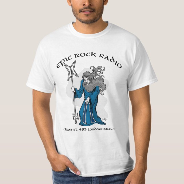 Camiseta Rádio épico da rocha - feiticeiro - valor (Frente)