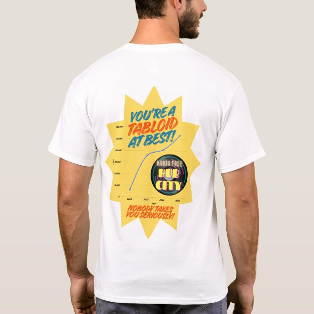 Camiseta Rádio Free Hub City Tabloide (Verso)