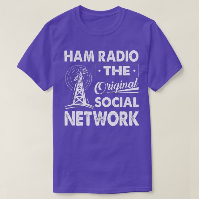 Camiseta Rádio Ham A Rede Social Original Engraçado Amateu (Frente do Design)