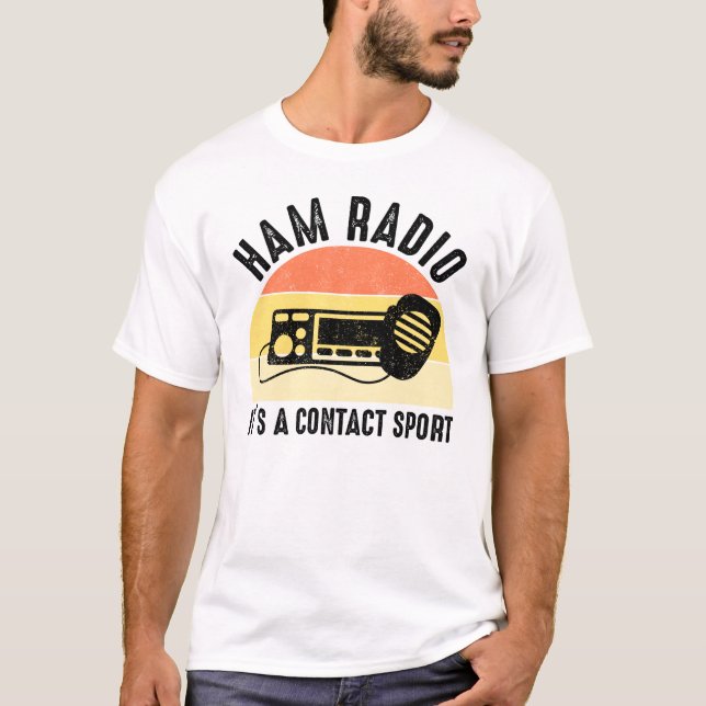 Camiseta Rádio Ham - É um Esporte de Contato (Frente)