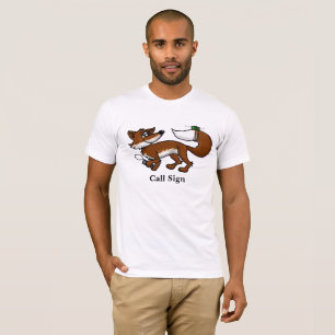 Camiseta Rádio Ham Fox Hunting Fox Com Sinal De Chamada T-