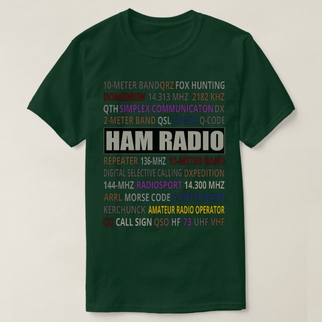 Camiseta Rádio Ham Radio Jargon Ham (Frente do Design)
