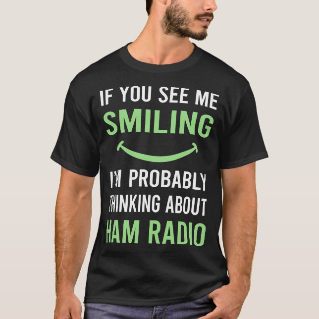 Camiseta Rádio Ham Sorrindo Rádio Amador (Frente)