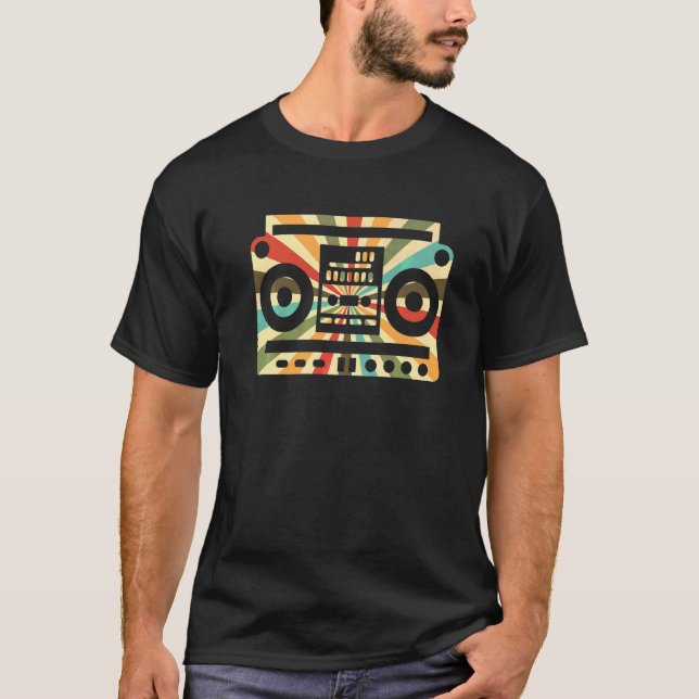 Camiseta Rádio Psychedelic Boombox Eu Amo O anos 80 (Frente)