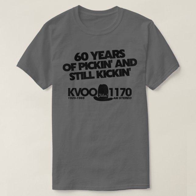 Camiseta Rádio Retro KVOO 1170 Tulsa (Frente do Design)