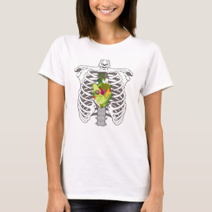 Camiseta Radiografia Engraçada do Peito Coração Vegano