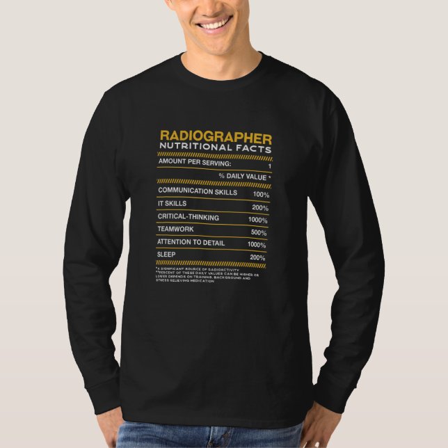 Camiseta Radiografia Nutrição Fatos Radiologia Técnica (Frente)