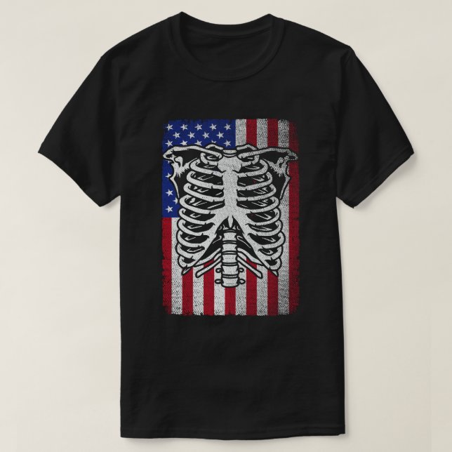 Camiseta Radiologia Tech EUA American Flag Rad Tech (Frente do Design)