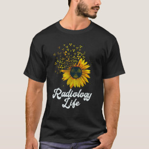 Camiseta Radiologia Vida Girassol Amarelo Flor Cotação
