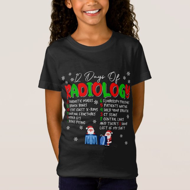 Camiseta Radiologista De Natal Engraçado 12 Dias De Radiolo (Frente)