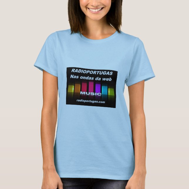 Camiseta Radioportugas , nas ondas da web , feminino (Frente)