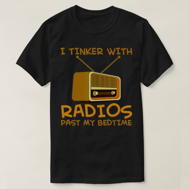 Camiseta Rádios de scanner de radiostereo Radioshack e repr (Frente do Design)