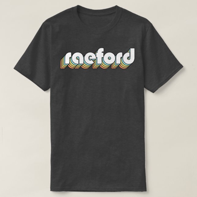 Camiseta Raeford Retro Rainbow Tipografia Estilo Desvanecid (Frente do Design)