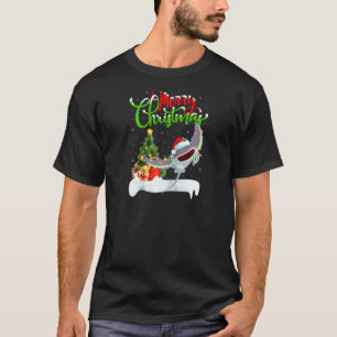 Camiseta Rag de Natal de Peixe Raia Iluminação de Natal Rai