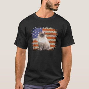 Camiseta Ragdoll Cat 4 de julho Cel de Independência Patrió