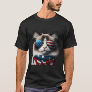 Camiseta Ragdoll Cat 4 De Julho Proprietário Do Dia Da Inde