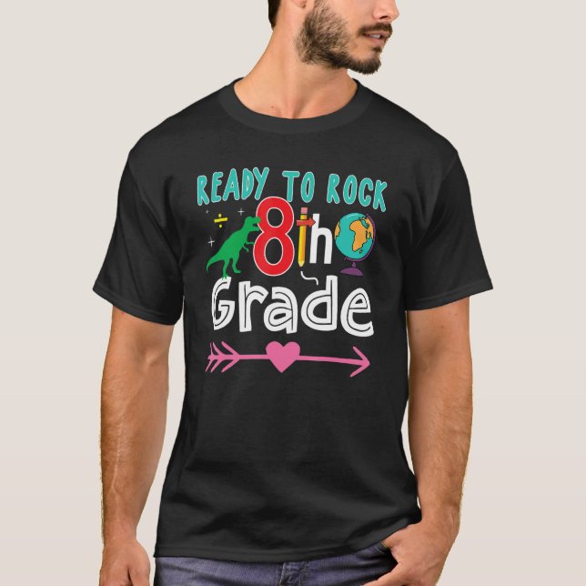 Camiseta Ragdoll Cat Back To School Ready To Rock 8th Grade (Frente)