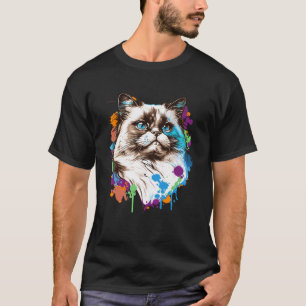 Camiseta Ragdoll Cat Breed Colorida Mãe Lady