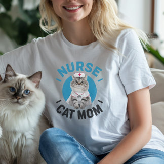 Camiseta Ragdoll Cat "Enfermeira Cat Mãe"