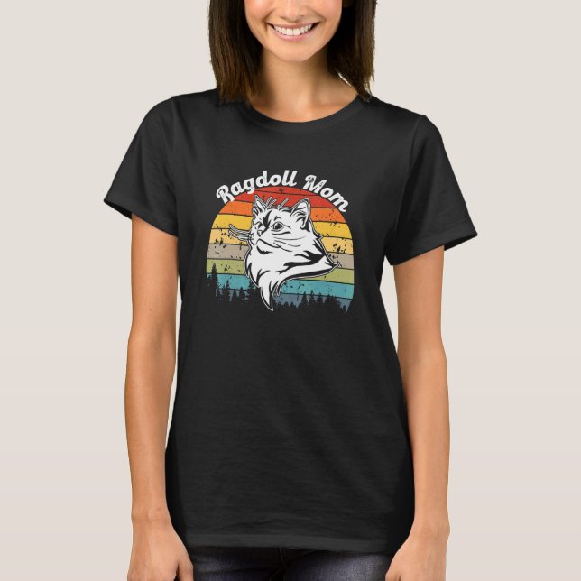 Camiseta Ragdoll Cat Mon Retro Vintage Sunset 2 (Frente)