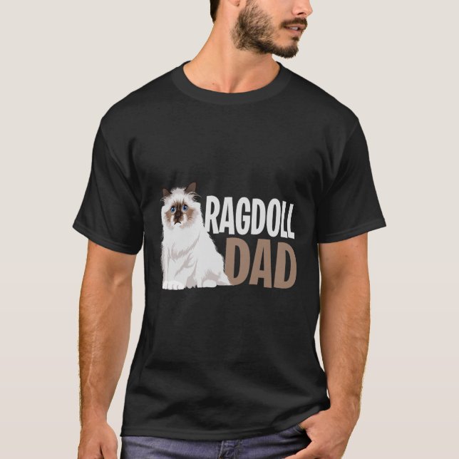 Camiseta Ragdoll Cat Pai Engraçado Proprietário de Gatos Am (Frente)