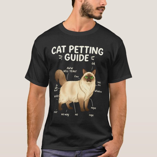Camiseta Ragdoll Cat Petting Guide Funny Cat Lover  (Frente)