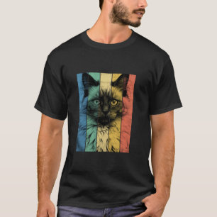 Camiseta Ragdoll Cat Portraage Estilo de Vintage Mãe Pai Lo
