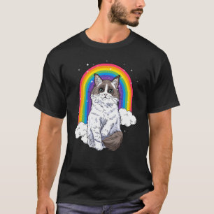 Camiseta Ragdoll Cat Rainbow Galaxy Kitten Space Gatinho Lo