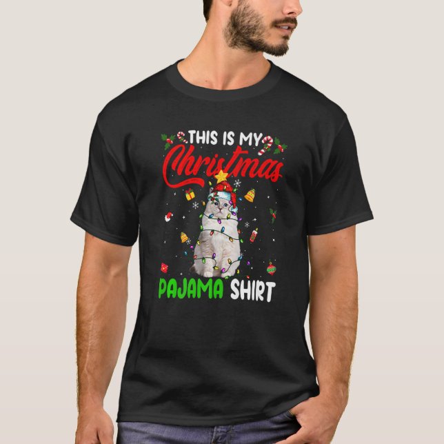 Camiseta Ragdoll Cat  This Is My Christmas Pajama  Xmas (Frente)