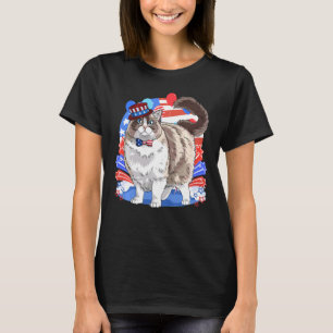 Camiseta Ragdoll Cat Usa Merica 4 De Julho Bandeira America