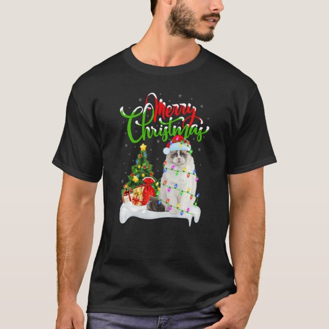 Camiseta Ragdoll Cat  Xmas Decorations Santa Ragdoll Christ (Frente)