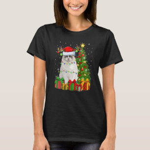 Camiseta Ragdoll Cat Xmas Feriado Papais noeis Ragdoll Nata
