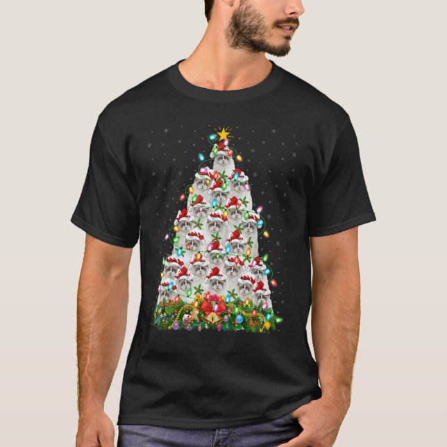 Camiseta Ragdoll Cat   Xmas Lights Santa Ragdoll Christmas  (Frente)