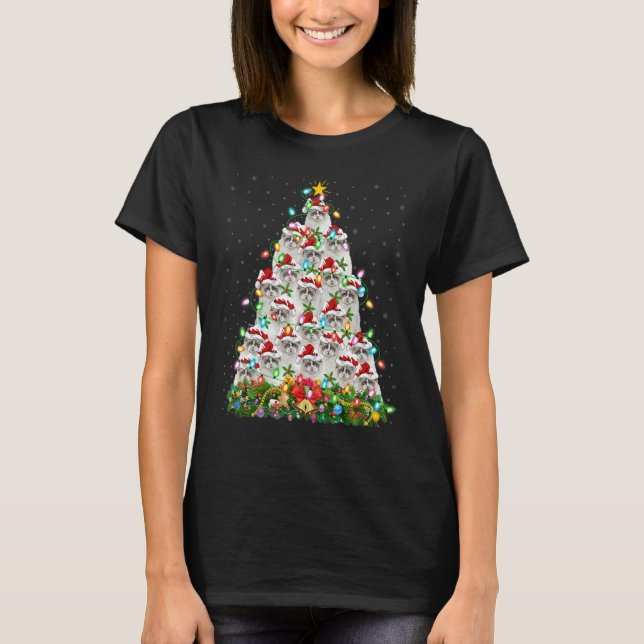 Camiseta Ragdoll Cat   Xmas Lights Santa Ragdoll Christmas  (Frente)