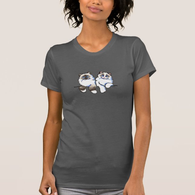 Camiseta Ragdoll Gata Par de Dolls Off-Leash Art™ (Frente)