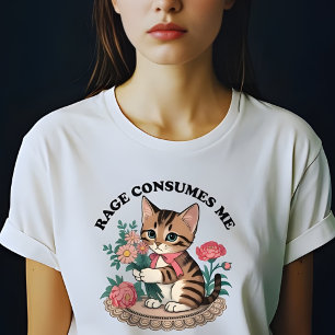 Camiseta Rage consome-me gato-gato-gato-de-flor-doce