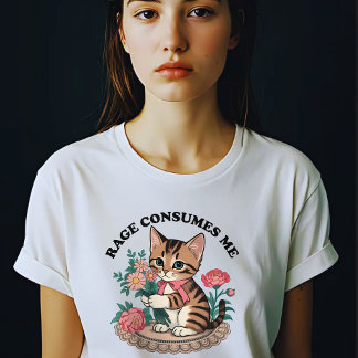Camiseta Rage consome-me gato-gato-gato-de-flor-doce