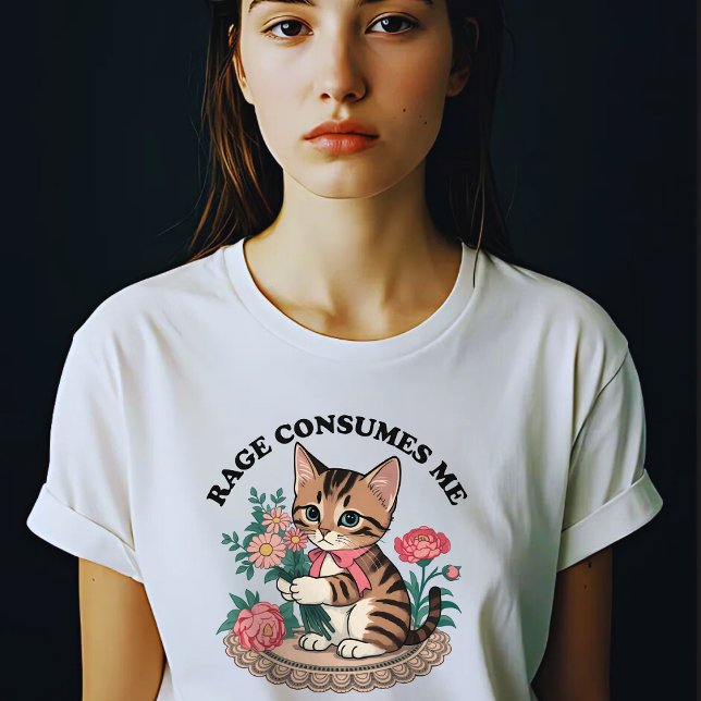 Camiseta Rage consome-me gato-gato-gato-de-flor-doce (Criador carregado)