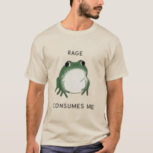 Camiseta Rage Me Consome Sapo Lago Meme Vintage Natureza