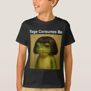Camiseta Rage Me Consome Sapo Sapo Engraçado Corte Bob Meme