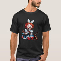 Raggedy Ann comendo um coelho de chocolate na Pásc