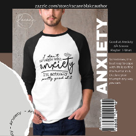 Camiseta Raglan 3/4 Manga Bom em Ansiedade